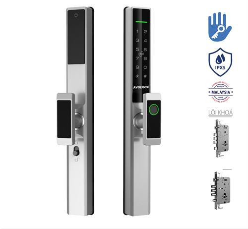 Khoá cửa nhôm vân tay Avolock AN-384-G App wifi