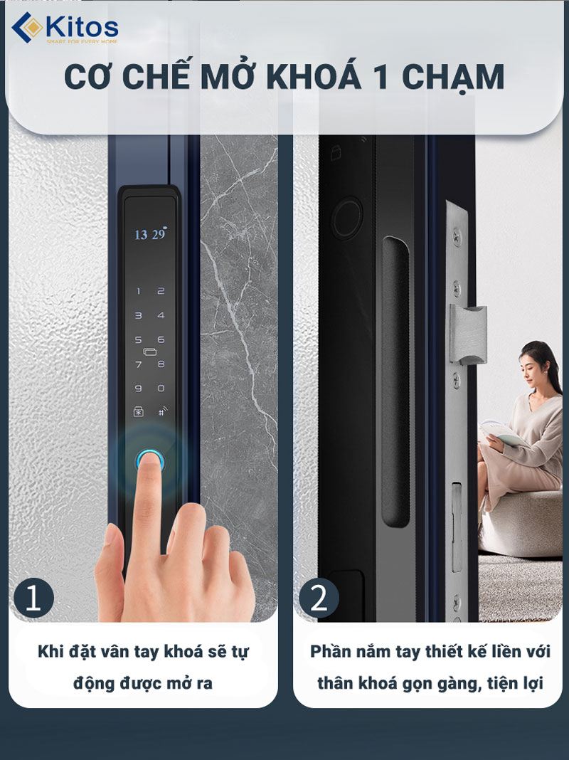 Khoá vân tay cửa nhôm Kitos KT-AL110