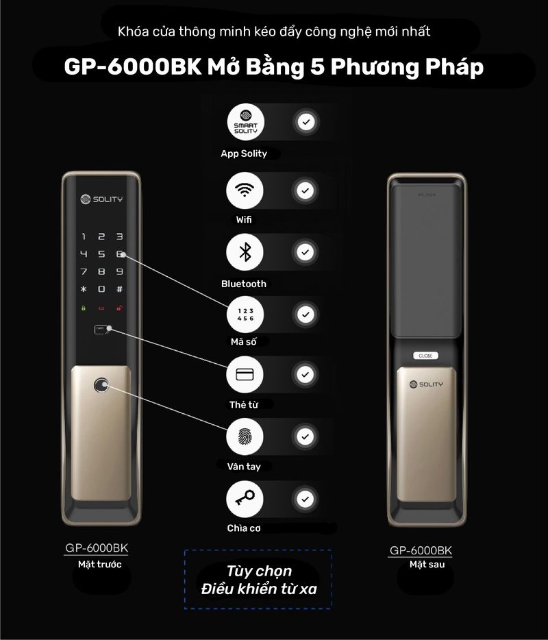 Khóa cửa vân tay Solity GP-6000BK