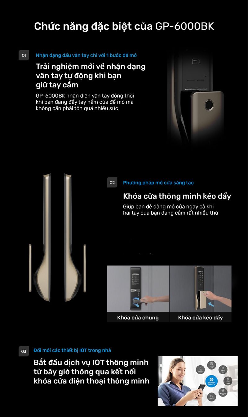 Khóa cửa vân tay Solity GP-6000BK