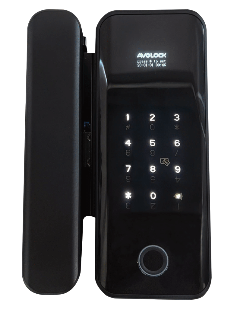 Khóa cửa kính vân tay Avolock AK 27 Black App, Remote