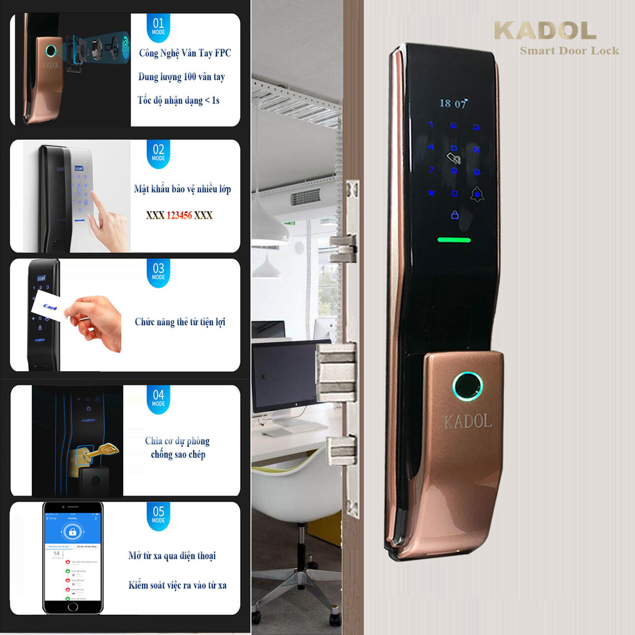 khóa vân tay mở từ xa