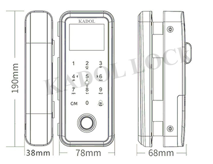 Khóa vân tay cửa kính Kadol K899 Remote
