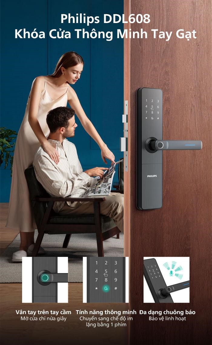 Khóa vân tay Philips DDL609-5HS